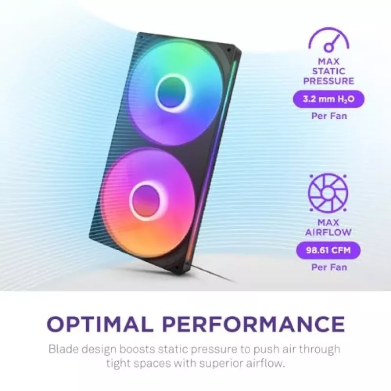 NZXT F280 RGB Core 140mm ARGB PWM 2-Pack Black