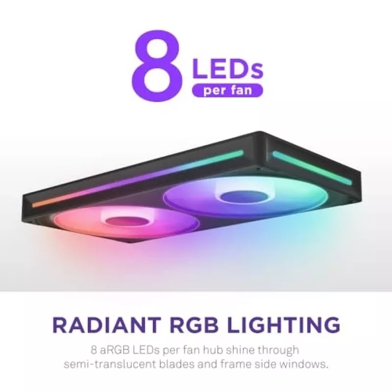 NZXT F280 RGB Core 140mm ARGB PWM 2-Pack Black