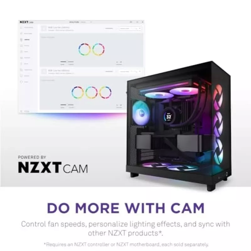 NZXT F280 RGB Core 140mm ARGB PWM 2-Pack Black
