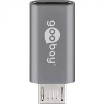 Goobay USB 2.0 Hi-Speed Adapter , Grey, Grey - USB-C™-Socket > USB 2.0 Micro-Plug (Type B) (55553)