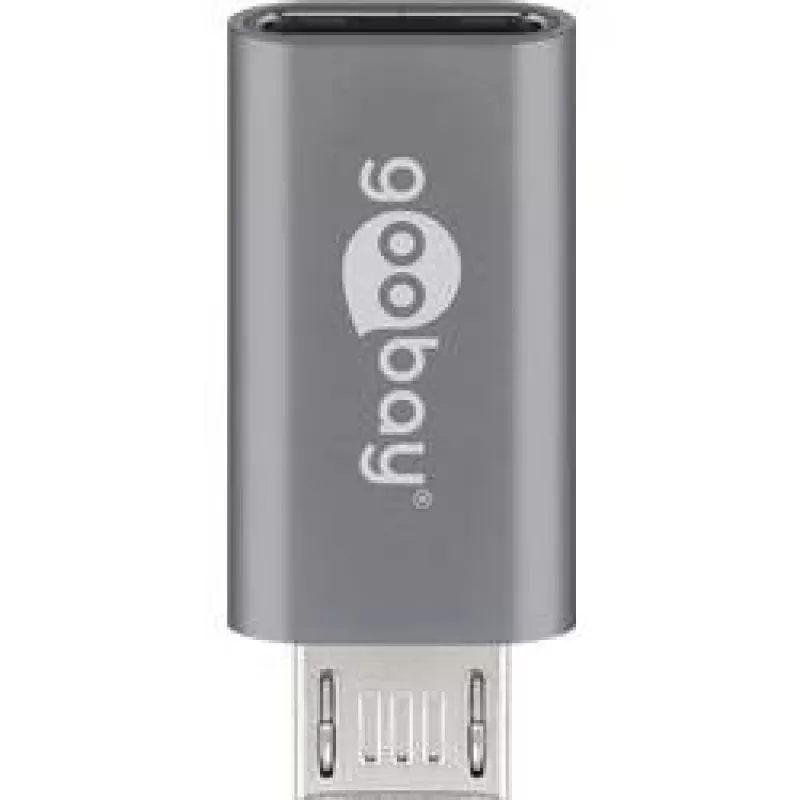 Goobay USB 2.0 Hi-Speed Adapter , Grey, Grey - USB-C™-Socket > USB 2.0 Micro-Plug (Type B) (55553)