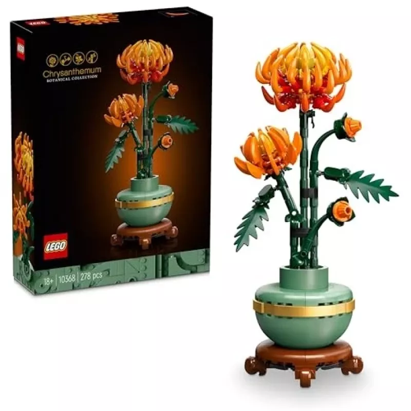 LEGO Icons Chrysanthemum Flower Building Set Creative Model Kit for Adults to Build Artificial Plant Gift for Women Men Her or Him Home Office De