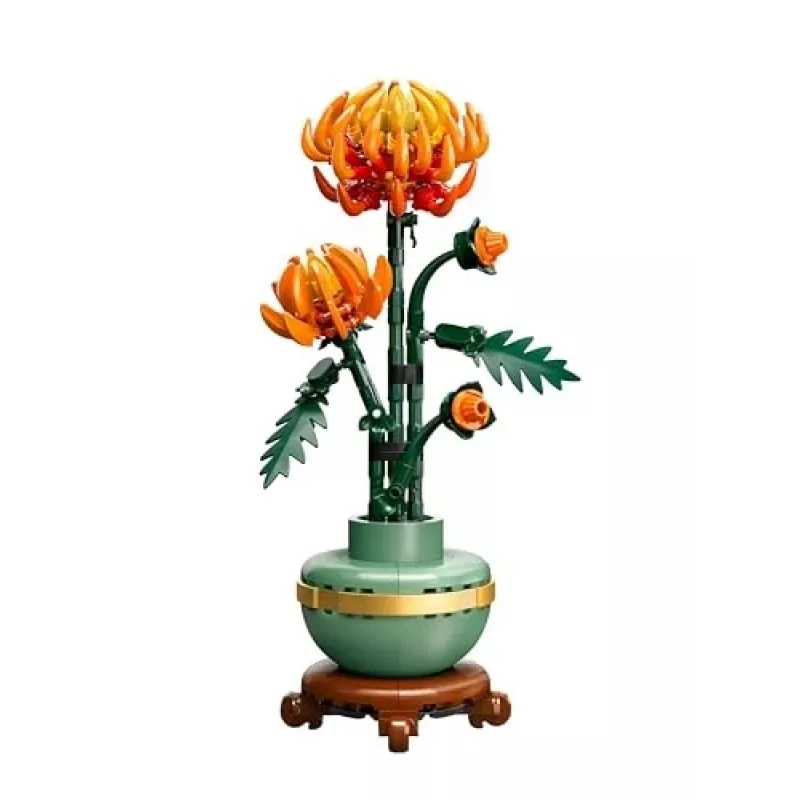 LEGO Icons Chrysanthemum Flower Building Set Creative Model Kit for Adults to Build Artificial Plant Gift for Women Men Her or Him Home Office De