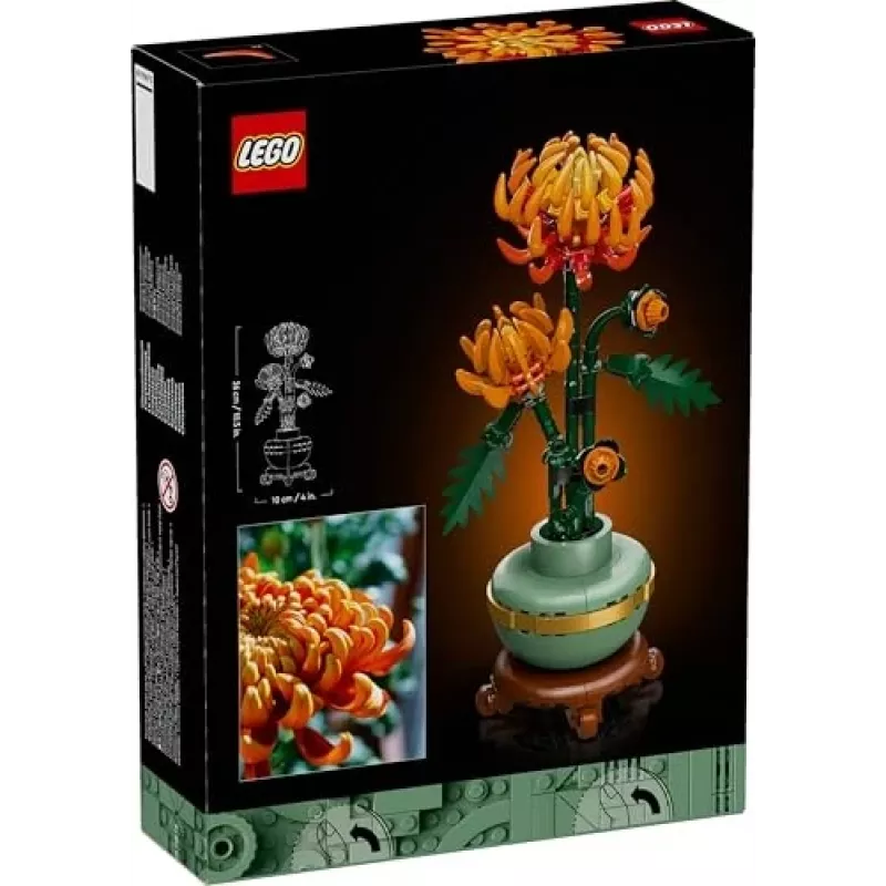 LEGO Icons Chrysanthemum Flower Building Set Creative Model Kit for Adults to Build Artificial Plant Gift for Women Men Her or Him Home Office De