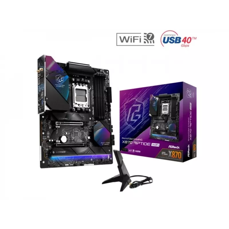 Motherboard ASRock X870 Riptide WiFi — ATX, AMD X870, Socket AM5, DDR5, 4 DIMM, 256 GB, Wi‑Fi 7, 2.5GbE