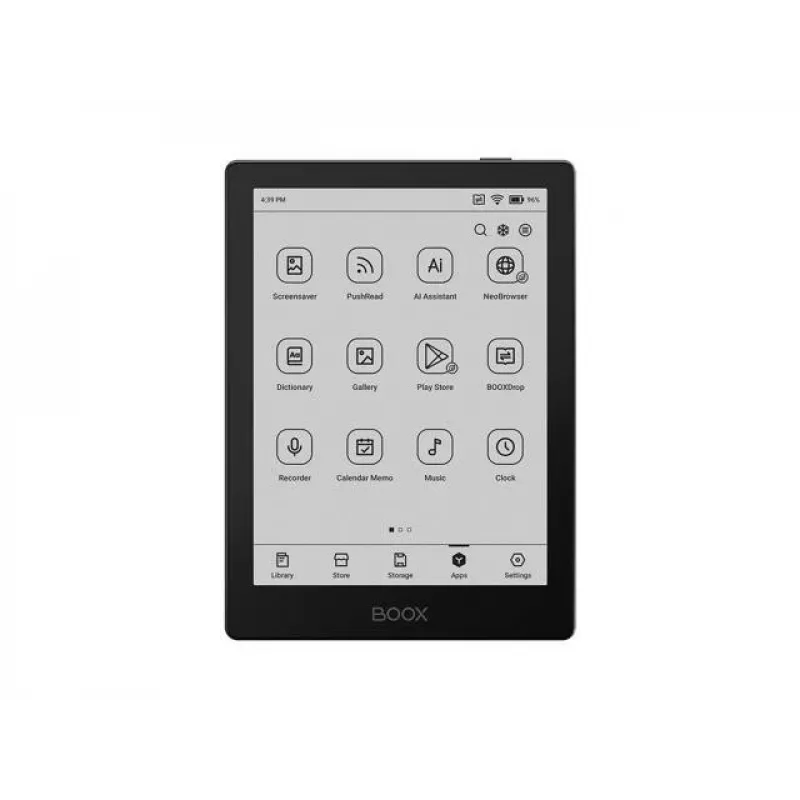 E-reader Onyx Boox 6 inch (15.2 cm) with 1448×1072 E‑ink, 32 GB, 2 GB RAM, Android 11, Dual‑band Wi‑Fi, Bluetooth 5.0, MicroSD, USB‑C, Black