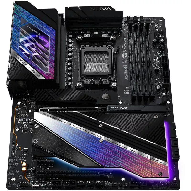 Motherboard ASROCK MK X870E NOVA WIFI AMD X870E Socket AM5 ATX, DDR5, 4x DIMM, 256GB, Wi‑Fi 7, BT 5.4, 5Gb LAN, PCIe Gen5 M.2