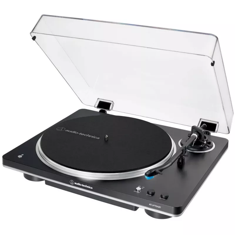 AT-LP70XBTBS, Turntable black/Silver, Integrated Phono Preamplifier, Bluetooth, fully automatic, belt drive