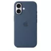 Silicone Case Apple iPhone 16 MagSafe Denim Cover Blue 6.1 inch