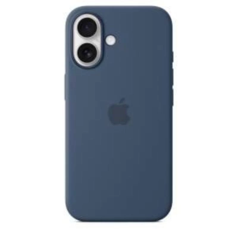 Silicone Case Apple iPhone 16 MagSafe Denim Cover Blue 6.1 inch