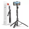 Tripod selfie stick Crong CRGSGU1BLK aluminium Bluetooth with foldable legs and phone mount