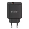 SAVIO LA-06/B 30W Wall Charger, USB-A + USB-C, Quick Charge, Power Delivery 3.0, Black