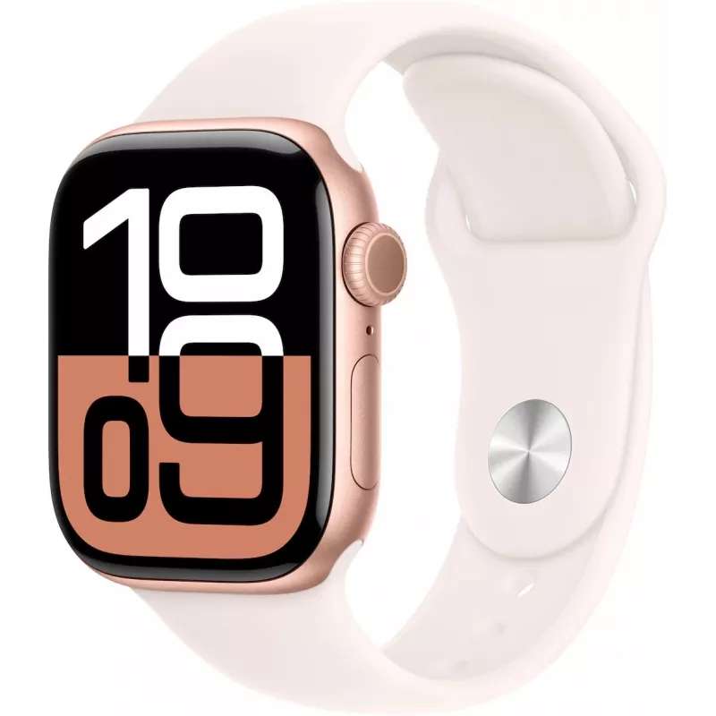 APPLE Watch Series 10 GPS 42mm Rose Gold Aluminium Case with Light Blush Sport Band - S/M