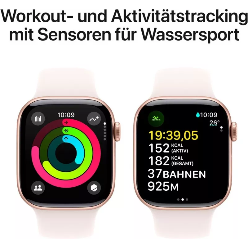 APPLE Watch Series 10 GPS 42mm Rose Gold Aluminium Case with Light Blush Sport Band - S/M