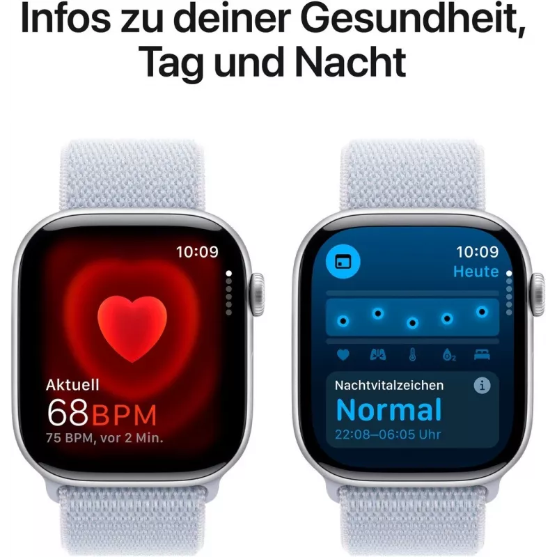 APPLE Watch Series 10 GPS 46mm Silver Aluminium Case with Blue Cloud Sport Loop