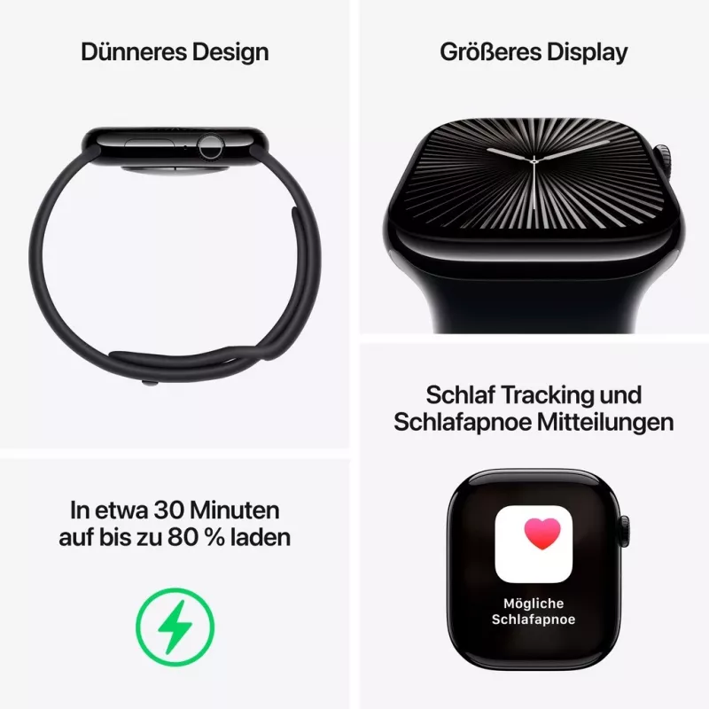 APPLE Watch Series 10 GPS 46mm Silver Aluminium Case with Blue Cloud Sport Loop