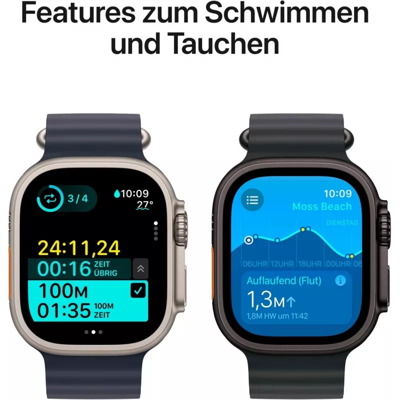 Apple Watch Ultra 2 GPS + Cellular 49mm Natural Titanium Case mitTan Alpine Band - Medium (MX4F3FD/A)