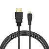 HDMI cable SAVIO CL-39 1 m — Type A (male) to Type D Micro (male), HDMI 1.4, 4096x2160, ARC, Ethernet, gold-plated contacts, black
