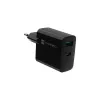 Wired Mobile Device Charger NATEC NUC-2145, 65W, USB-C PD 3.0 + QC 3.0, 1x USB-C, 1x USB-A, 110–240V, Black