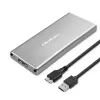 Aluminum enclosure QOLTEC 51833 for M.2 SSD, SATA to USB 3.0, supports up to 2TB