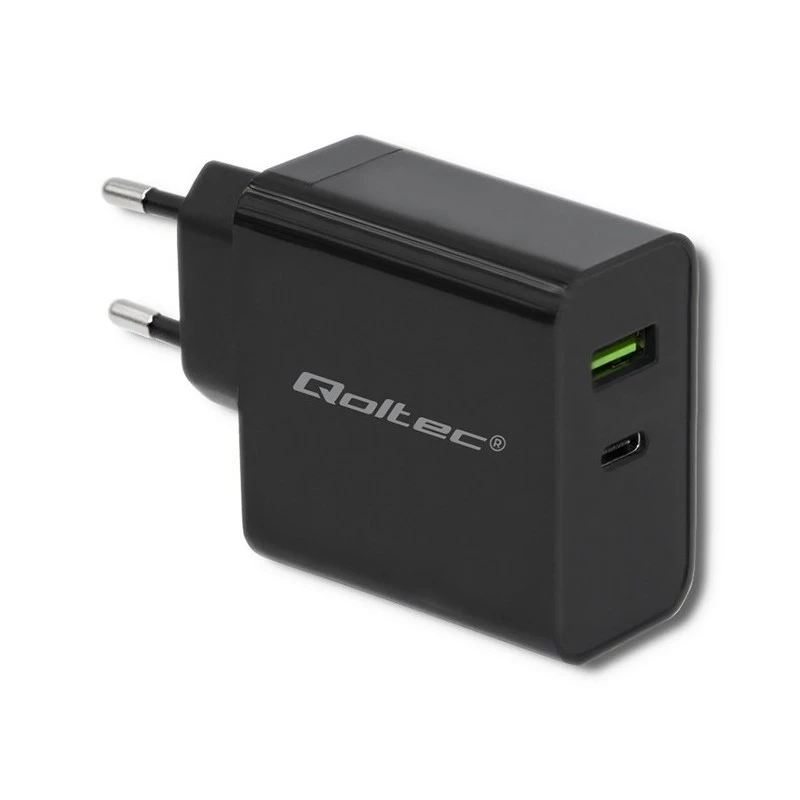 Power adapter QOLTEC 51717 45W 20V 3A AC indoor charger for smartwatch, black