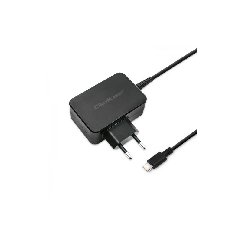 Mobile device charger QOLTEC 51024 — Universal AC indoor charger, 65W PD, 20V/3.25A, 1.2m cable, Black