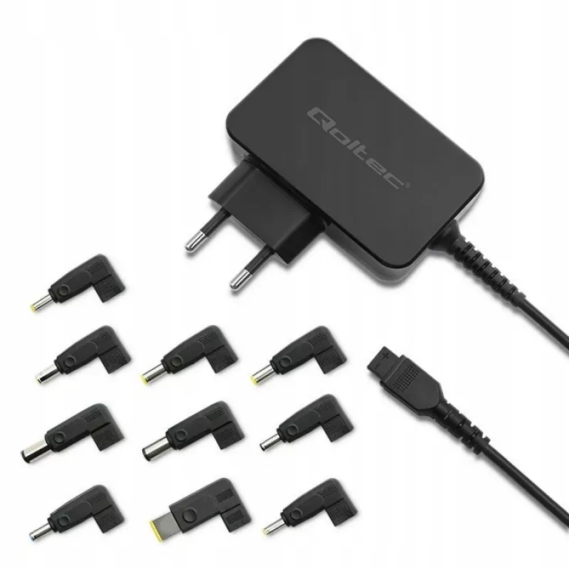 Universal power adapter QOLTEC 52414 65W with 10 interchangeable plugs