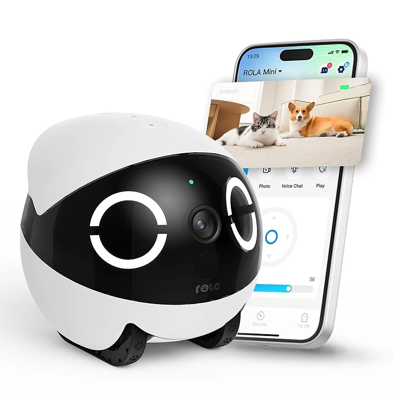 Robot Pet Monitor Enabot Rola Mini — Wi‑Fi, 5000 mAh battery, 3 MP, 137° FOV, White/Black