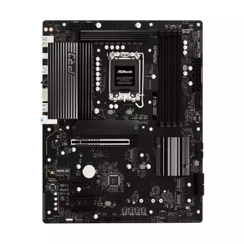 Motherboard ASRock Z890 Pro-A ATX — Intel Z890 chipset, LGA 1851, DDR5, 4x DIMM, 256GB, 2.5Gb LAN, PCIe Gen5