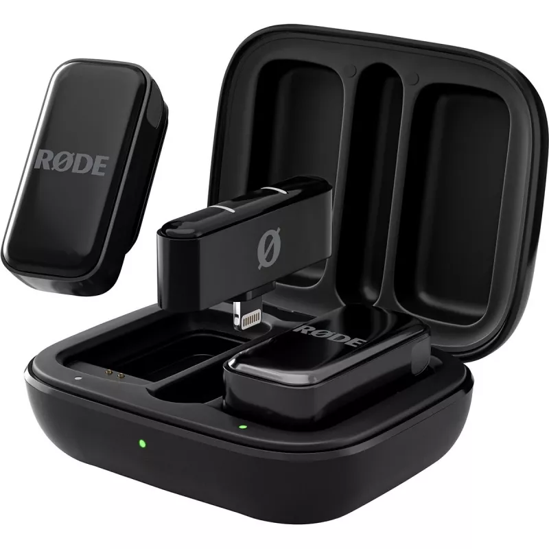 Wireless microphone system Rode Wireless Micro Lightning — omnidirectional, 48 kHz, 24-bit, 100 m range, 7 h battery