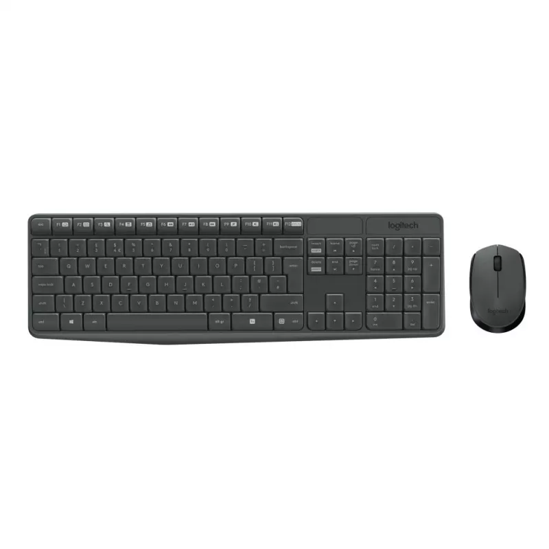 Logitech MK235 Durable Wireless Keyboard and Mouse Combo in Grey