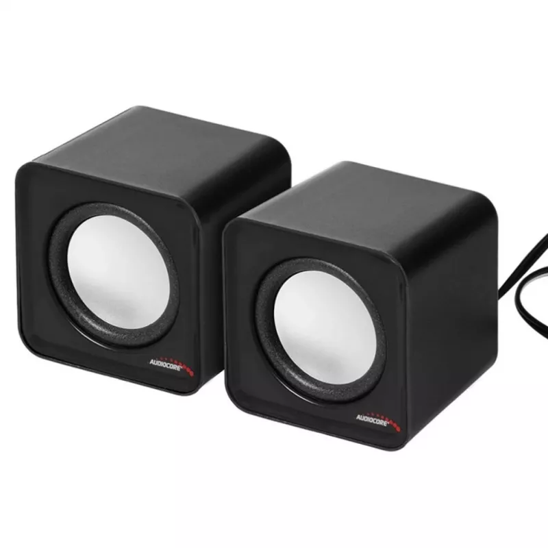 2-way PC Speaker Audiocore AC870 B — 3 W RMS, wired USB power, 3.5 mm input, 2.0 channels