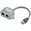 Wentronic Goobay Cable-Splitter (Network Doubler), CAT Y-Adapter - Wiring 2 x CAT 5 Ethernet, Shielded (68908)