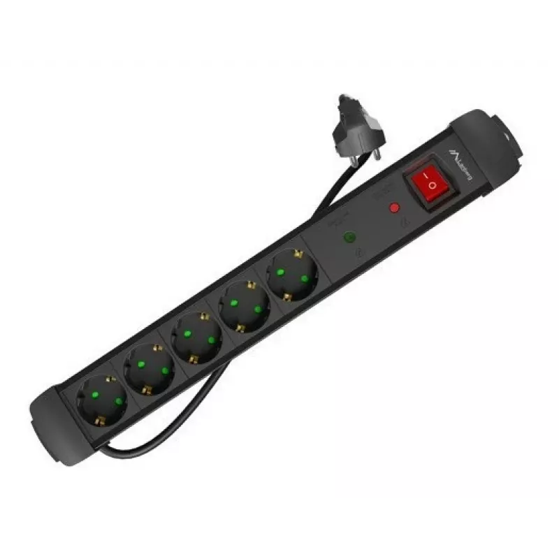 Power extension Lanberg SP1-05F-0150-BK 1.5m 5 AC outlets Indoor Black
