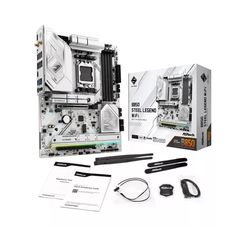 Motherboard ASROCK B850 Steel Legend WiFi ATX — AMD B850, Socket AM5, DDR5, 4x DIMM, 4x M.2, Wi‑Fi 7, 2.5Gb LAN