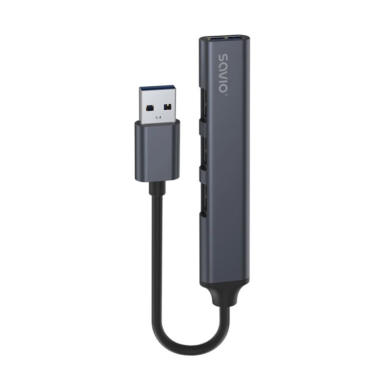 USB hub SAVIO AK-70, 7-port USB 3.0, 4 usable ports, USB Type-A host, 5 Gbit/s transfer, warranty 2 years
