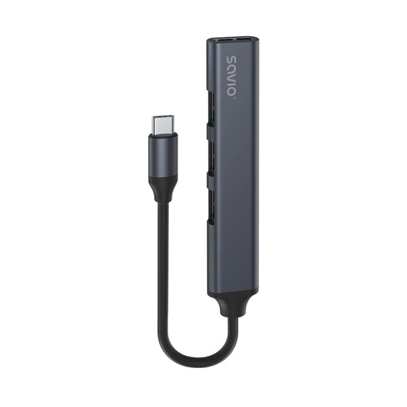 USB 3.0 4-port interface hub SAVIO AK-71 with USB-C host, 5000 Mbit/s, 2-year warranty