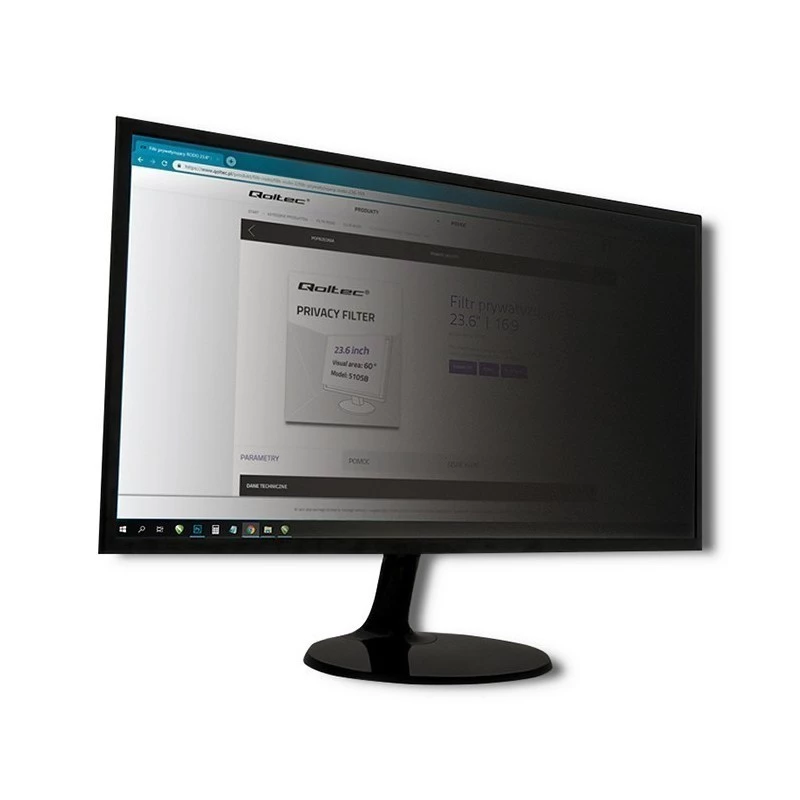 Privacy filter for laptop QOLTEC 51052 — 15.6 inch (39.6 cm), 16:9, transparent, 345.4×194.3 mm