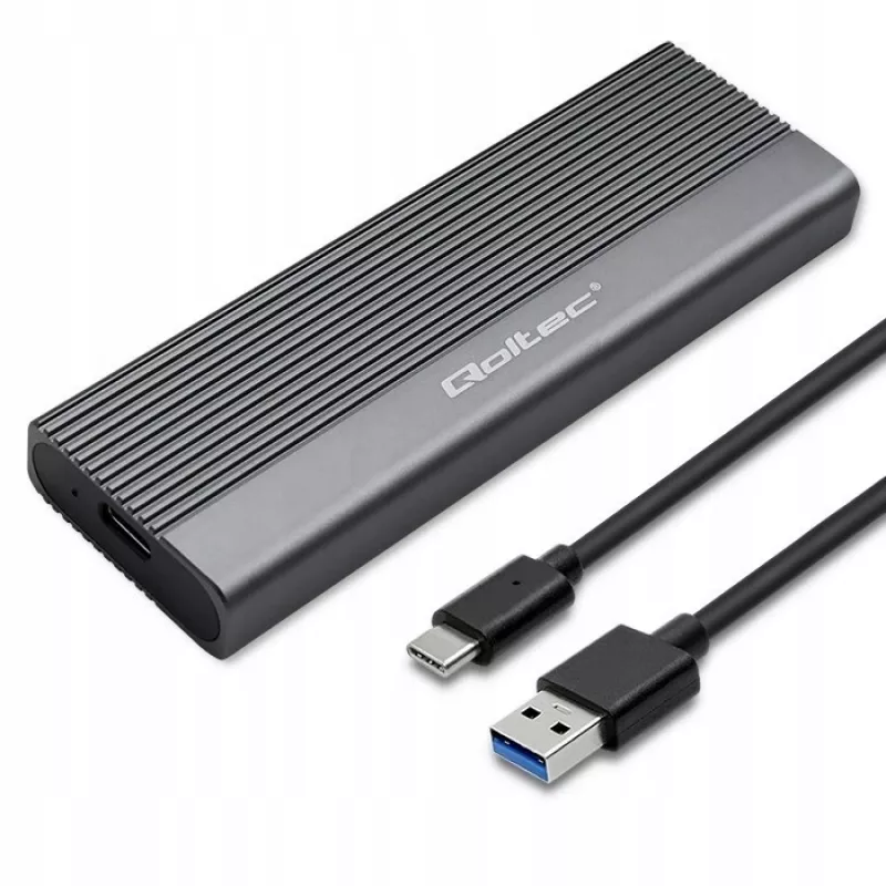 Qoltec Enclosure for SSD M.2 drive,SATA,NGFF,USB C