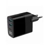 Gembird TA-UC-PDQC30LCD-BK-02 mobile device charger Universal Black AC Fast charging Indoor