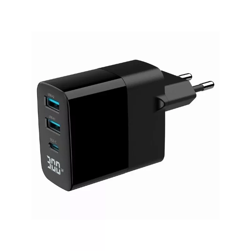 Gembird TA-UC-PDQC30LCD-BK-02 mobile device charger Universal Black AC Fast charging Indoor