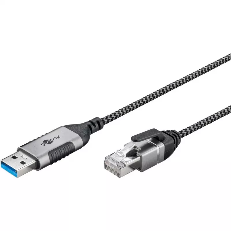 Goobay Ethernet-Cable USB-A 3.0 to RJ45 Slim 3 m - connects router, modem or (74396)