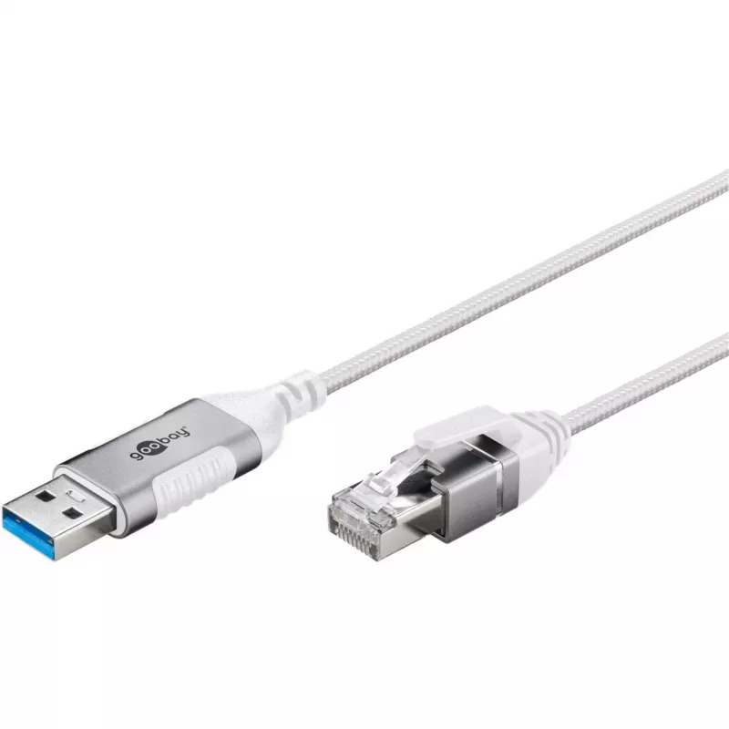 Goobay Ethernet-Cable USB-A 3.0 to RJ45 Slim 2 m - connects router, modem or (74379)