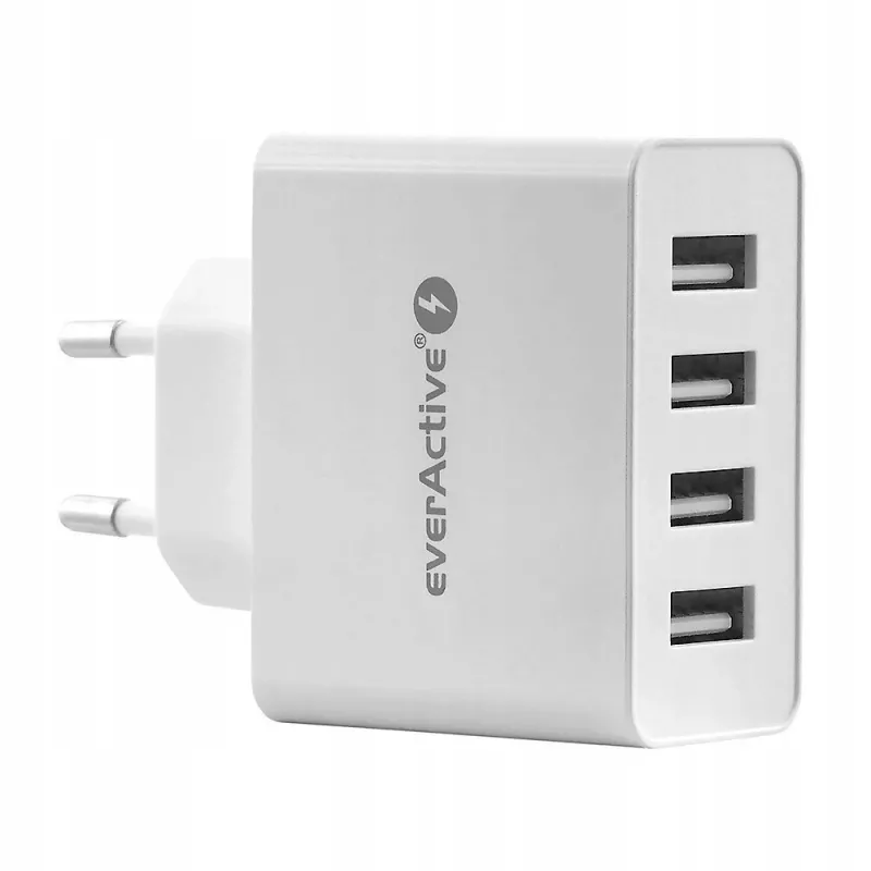 everActive phone charger SC400 with 4x USB ports, total 5A output, white