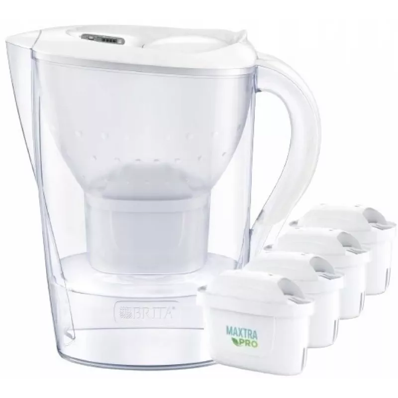 Brita Marella XL jug + 4 Maxtra cartridges (white)