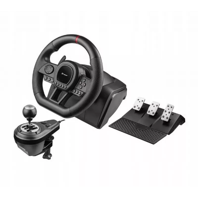 Manual gearbox shifter TRACER TRAJOY47345 — wired 6-in-1 simracer controller, 1.8 m cable, black, ergonomic non-slip grip, 270° rotation