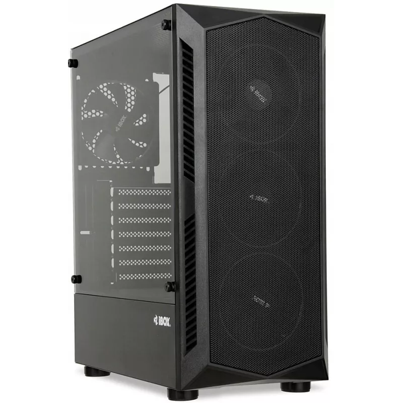 PC Case IBOX LUPUS 27 Midi Tower ATX, tempered glass, RGB, 455×200×380 mm, supports ATX, GPU up to 32 cm