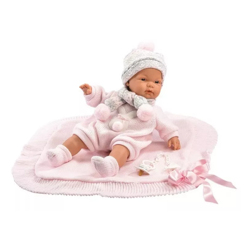 Doll Llorens Crying Doll 38938 Made of Roses, 38 cm lifelike baby doll