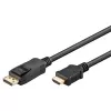 64836 DisplayPort 1.2 to HDMI Adapter Cable 1.4 4K @ 30Hz / Ultra High Speed HDMI Cable/Gold-Plated Connector for Flawless Signal Transmission/Laptop