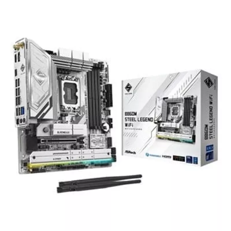 Motherboard ASRock B860M Steel Legend WiFi — Intel B860, LGA 1851, micro‑ATX, DDR5, 4 DIMM, Wi‑Fi 6E, 2.5GbE